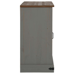 Komoda HALDEN 2 Drzwi przesuwne Szara 112x40x80 cm Drewno lite
