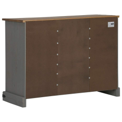 Komoda HALDEN 2 Drzwi przesuwne Szara 112x40x80 cm Drewno lite