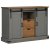 Komoda HALDEN 2 Drzwi przesuwne Szara 112x40x80 cm Drewno lite