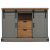 Komoda HALDEN 2 Drzwi przesuwne Szara 112x40x80 cm Drewno lite