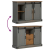 Komoda HALDEN 2 Drzwi przesuwne Szara 112x40x80 cm Drewno lite