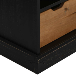 Szafka RTV HALDEN z drzwiami przesuwnymi Czarna 110x40x60 cm