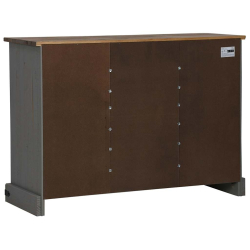 Komoda HALDEN 2 Drzwi przesuwne Szara 112x40x80 cm Drewno lite