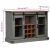 Komoda HALDEN 2 Drzwi przesuwne Szara 112x40x80 cm Drewno lite
