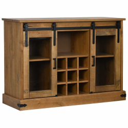 Komoda HALDEN 2 Drzwi przesuwne 112x40x80 cm Drewno lite