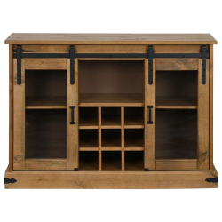 Komoda HALDEN 2 Drzwi przesuwne 112x40x80 cm Drewno lite