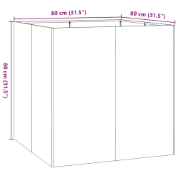 Doniczka 80x80x80 cm Stal nierdzewna