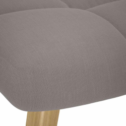 Fotel bujany z podnóżkiem, kolor taupe, obity tkaniną