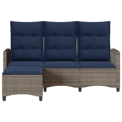 Rozkładana Sofa Ogrodowa z Poduszkami L-kształtna Szara