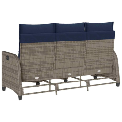 Rozkładana Sofa Ogrodowa z Poduszkami L-kształtna Szara