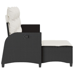 Rozkładana Sofa Ogrodowa z Poduszkami L-kształtna Czarna