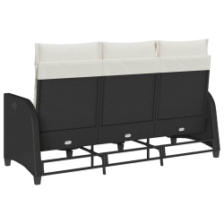 Rozkładana Sofa Ogrodowa z Poduszkami L-kształtna Czarna