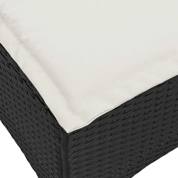 Rozkładana Sofa Ogrodowa z Poduszkami L-kształtna Czarna
