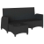 Rozkładana Sofa Ogrodowa z Poduszkami L-kształtna Czarna