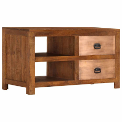 Stolik kawowy z 2 szufladami 90x40x50 cm lite drewno mango