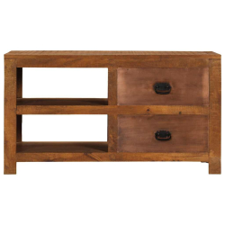 Stolik kawowy z 2 szufladami 90x40x50 cm lite drewno mango