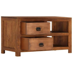 Stolik kawowy z 2 szufladami 90x40x50 cm lite drewno mango
