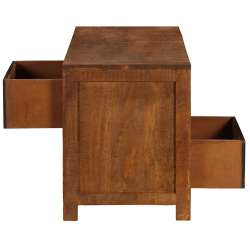 Stolik kawowy z 2 szufladami 90x40x50 cm lite drewno mango