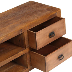 Stolik kawowy z 2 szufladami 90x40x50 cm lite drewno mango