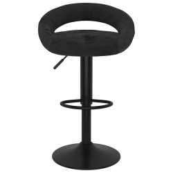 Stołki barowe, 2 szt., czarne, obite aksamitem