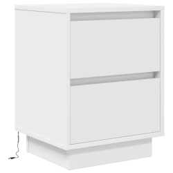 Szafka nocna z oświetleniem LED Biała 38x34x50 cm