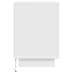 Szafka nocna z oświetleniem LED Biała 38x34x50 cm
