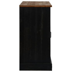 Komoda HALDEN 2 Drzwi przesuwne Czarny 112x40x80 cm Drewno lite