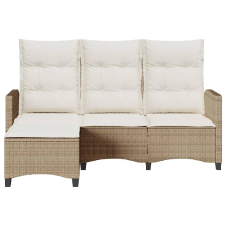 Rozkładana Sofa Ogrodowa z Poduszkami w Kształcie Litery L