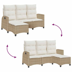Rozkładana Sofa Ogrodowa z Poduszkami w Kształcie Litery L