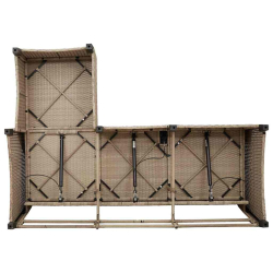 Rozkładana Sofa Ogrodowa z Poduszkami w Kształcie Litery L