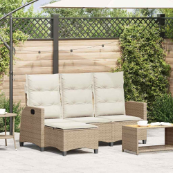 Rozkładana Sofa Ogrodowa z Poduszkami w Kształcie Litery L