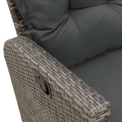 Rozkładana Sofa Ogrodowa z Poduszkami L-kształtna Szara