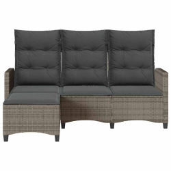 Rozkładana Sofa Ogrodowa z Poduszkami L-kształtna Szara