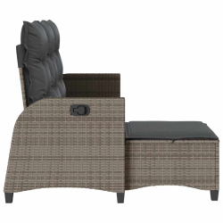 Rozkładana Sofa Ogrodowa z Poduszkami L-kształtna Szara
