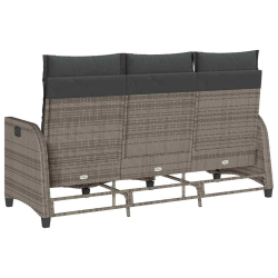 Rozkładana Sofa Ogrodowa z Poduszkami L-kształtna Szara