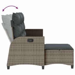 Rozkładana Sofa Ogrodowa z Poduszkami L-kształtna Szara