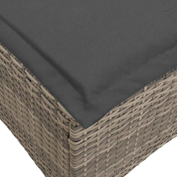 Rozkładana Sofa Ogrodowa z Poduszkami L-kształtna Szara