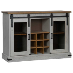 Komoda HALDEN 2 Drzwi przesuwne Biały 112x40x80 cm Drewno lite