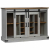 Komoda HALDEN 2 Drzwi przesuwne Biały 112x40x80 cm Drewno lite