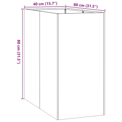 Doniczka Rusty 40x80x80 cm Stal nierdzewna