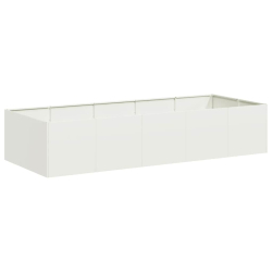 Doniczka Biała 200x80x40 cm Stal