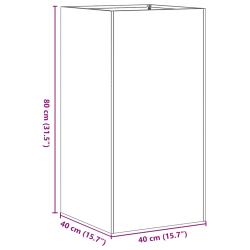 Doniczka Antracyt 40x40x80 cm Stal walcowana na zimno