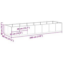 Doniczka 280x80x40 cm Stal ocynkowana