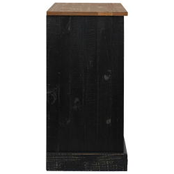 Komoda HALDEN 2 Drzwi przesuwne Czarny 112x40x80 cm Drewno lite