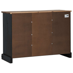 Komoda HALDEN 2 Drzwi przesuwne Czarny 112x40x80 cm Drewno lite