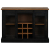 Komoda HALDEN 2 Drzwi przesuwne Czarny 112x40x80 cm Drewno lite