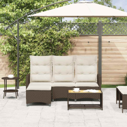 Rozkładana Sofa Ogrodowa z Poduszkami w Kształcie Litery L
