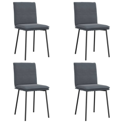 Krzesła stołowe, 4 szt., ciemnoszare, obite aksamitem