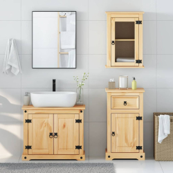 3-częściowy zestaw mebli łazienkowych „Corona” lite drewno