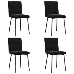 Krzesła stołowe, 4 szt., czarne, obite aksamitem